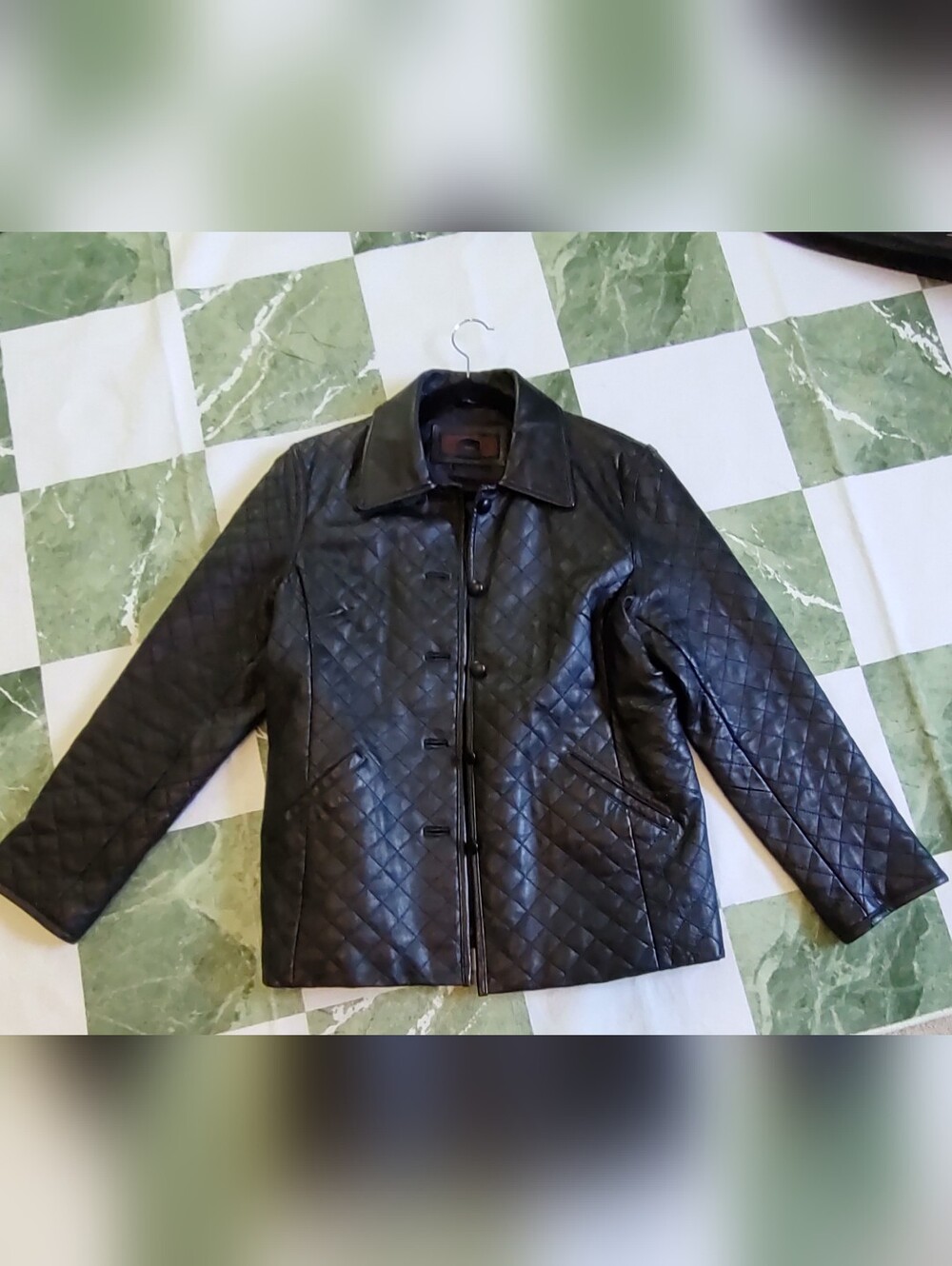 Siena Leather/ Quilted Jacket -button Down -size 12